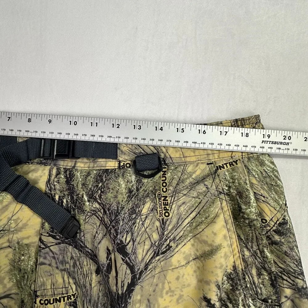 Cabelas Mens Camouflage Cargo Shorts‎ With Adjustable Belt & Pockets XL Camo